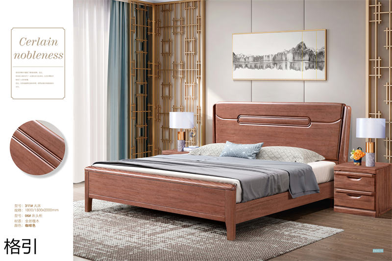 晶品家具&middot; 格引現代中式金絲檀木套房家具20