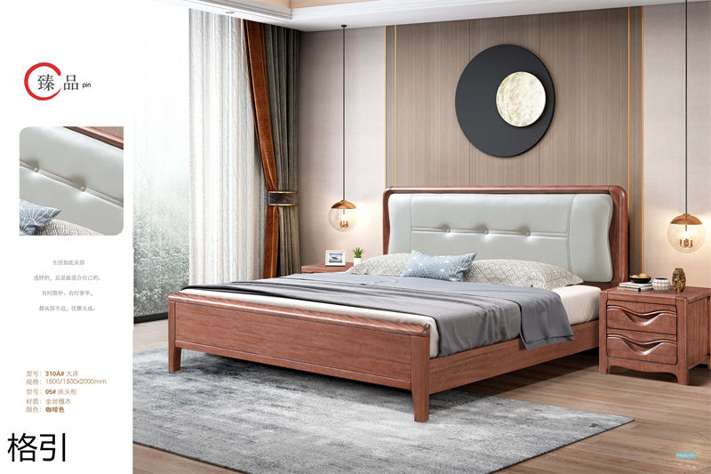 晶品家具&middot; 格引現代中式金絲檀木套房家具26