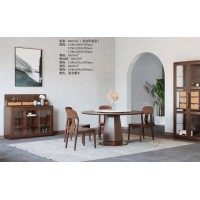 艾美儷家可可西里現(xiàn)代極簡黑金檀木家具：餐桌KK5101#(多邊形造型)、餐椅KK3501#