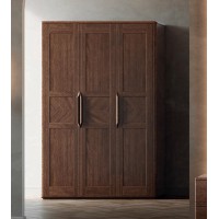 艾美儷家可可西里現代極簡黑金檀木家具：三門衣柜KK2101#