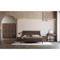 艾美儷家可可西里現代極簡黑金檀木家具：大床KK1106#