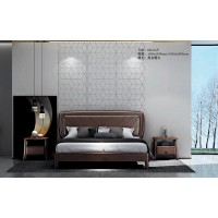 艾美儷家可可西里現代極簡黑金檀木家具：大床KK1118#