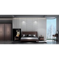 艾美儷家可可西里現代極簡黑金檀木家具：大床KK1119#