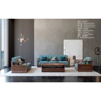 艾美儷家可可西里現代極簡黑金檀木家具：沙發KK3106#、長茶幾KK3301#、方茶幾KK3305#