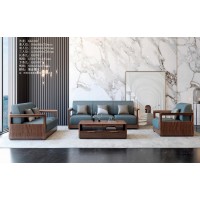 艾美儷家可可西里現代極簡黑金檀木家具：沙發KK3103#、長茶幾KK3301#、方茶幾KK3305#