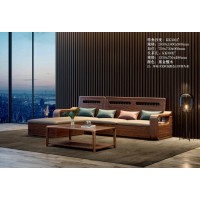 艾美儷家可可西里現代極簡黑金檀木家具：轉角沙發KK3202#、長茶幾KK3302#