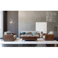 艾美儷家可可西里現代極簡黑金檀木家具：沙發KK3101#、長茶幾KK3308#、方茶幾KK3305#