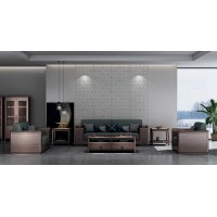 艾美儷家可可西里現代極簡黑金檀木家具：沙發KK3112、長茶幾KK3312、方茶幾KK3313