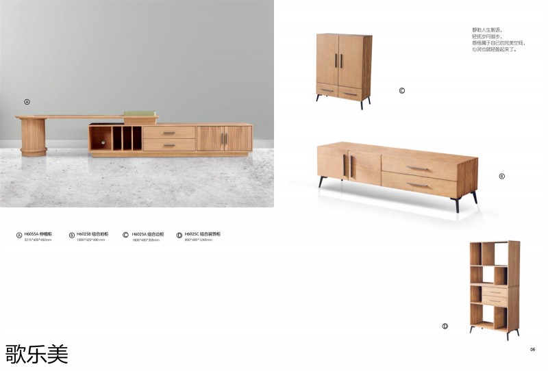 歌樂美現代極簡白蠟木家具6