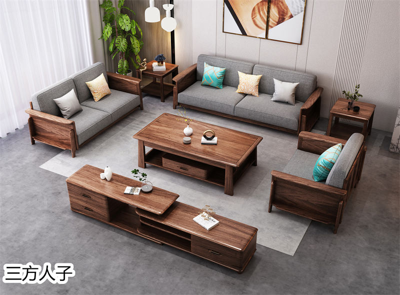 三方人子現代極簡風格烏金木家具3