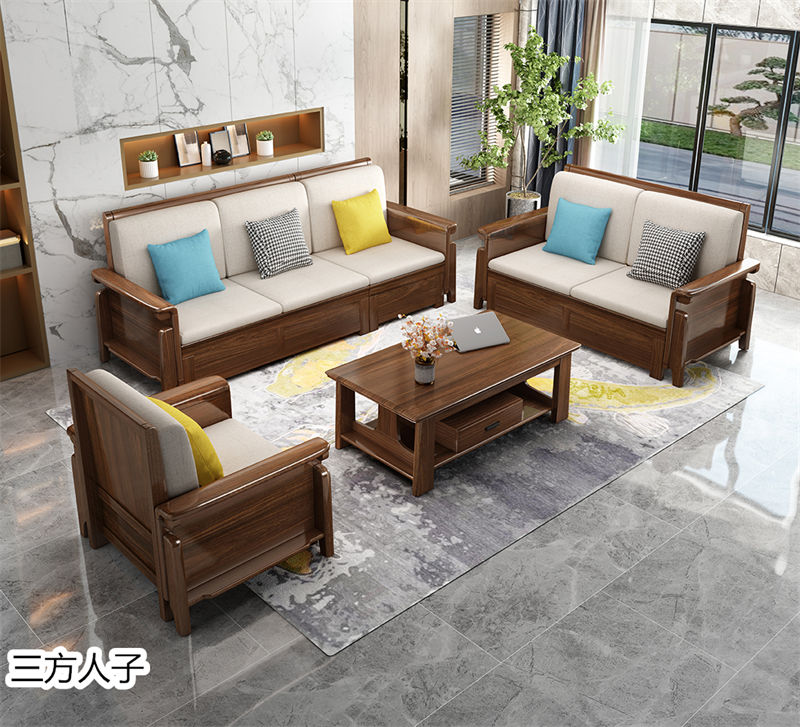 三方人子現代極簡風格烏金木家具5