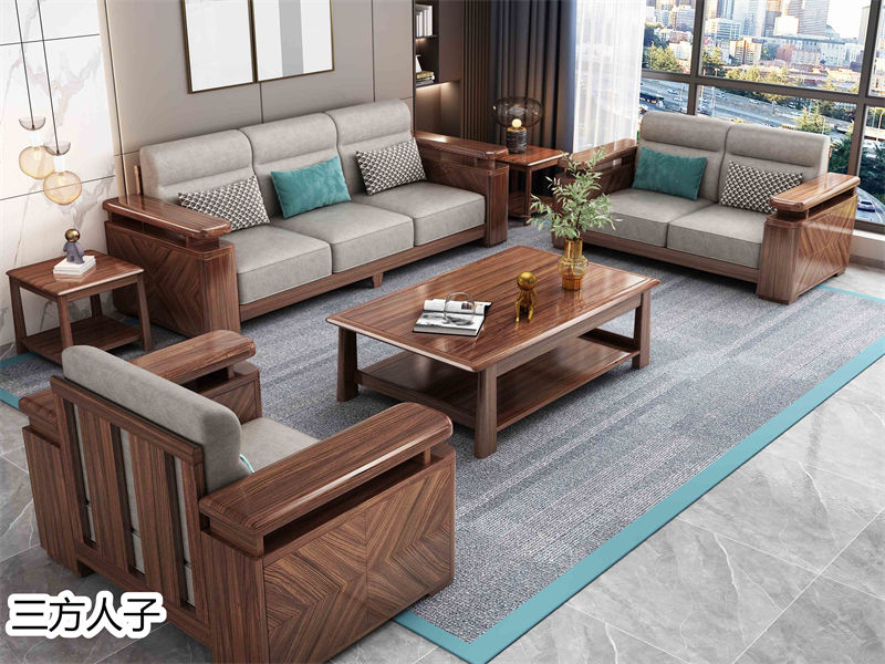 三方人子現代極簡風格烏金木家具14