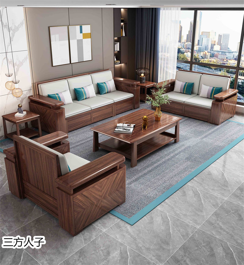 三方人子現代極簡風格烏金木家具15