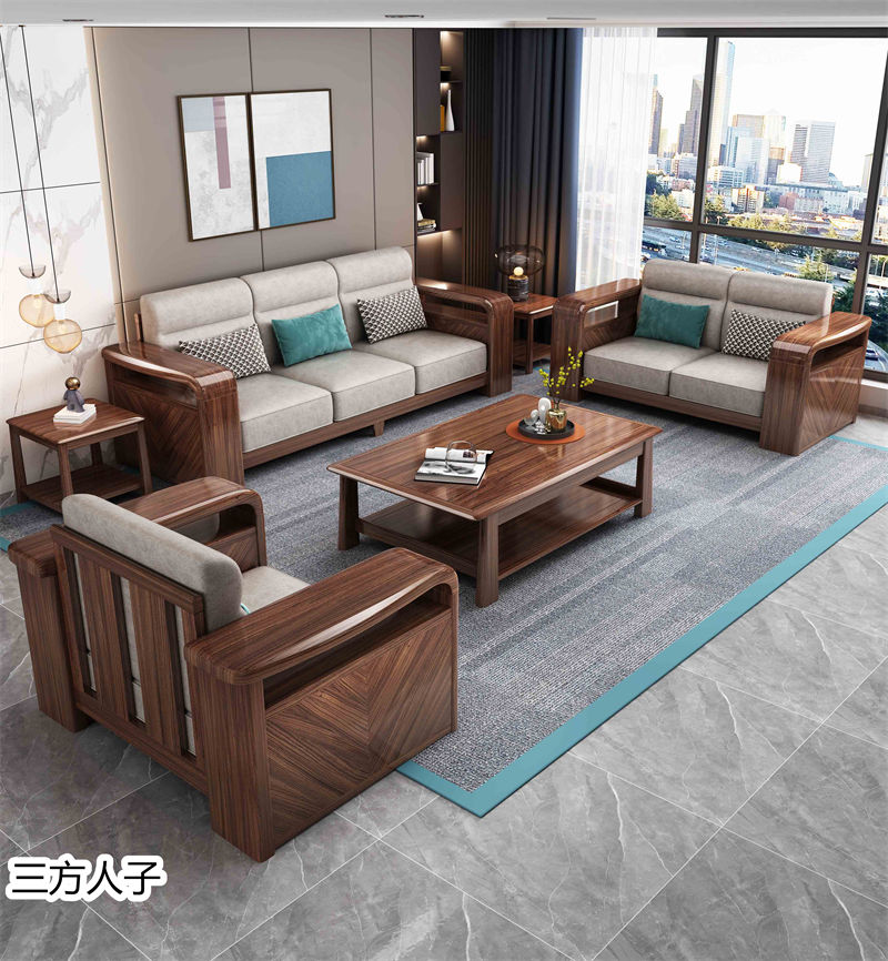 三方人子現代極簡風格烏金木家具18