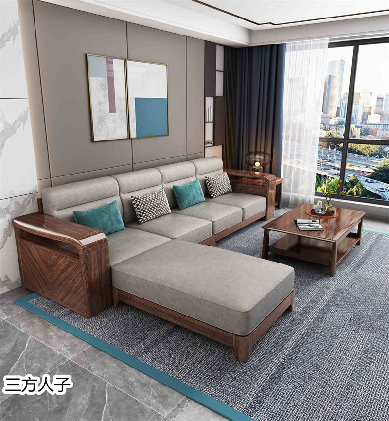 三方人子現代極簡風格烏金木家具20