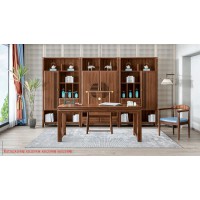 康優寶輕奢新中式胡桃木家具：K6T362A B書柜、K6U20書桌