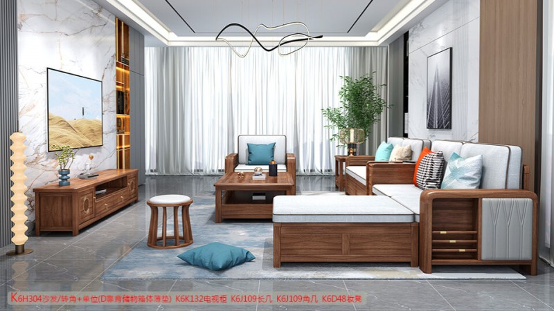 K6H304沙發 轉角+單位（D靠背儲物箱體薄墊）