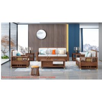 康優(yōu)寶輕奢新中式胡桃木家具：K6H216沙發(fā) 1+2+3位（B靠背儲(chǔ)物箱體薄墊）