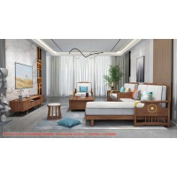 康優(yōu)寶輕奢新中式胡桃木家具：K6H210沙發(fā) 轉(zhuǎn)角+單位（B靠背直條前框厚墊）