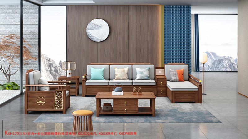 K6H170沙發 轉角+單位（B靠背儲物箱體薄墊）2