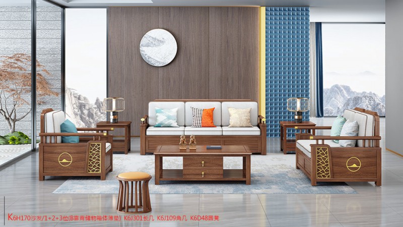 K6H170沙發 1+2+3位（B靠背儲物箱體薄墊）