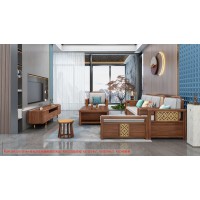 康優(yōu)寶輕奢新中式胡桃木家具：K6H169沙發(fā) 轉(zhuǎn)角+單位（B靠背儲(chǔ)物箱體薄墊）