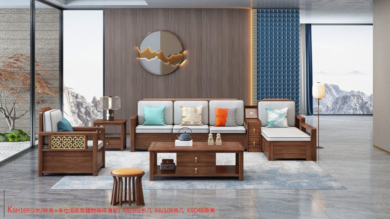 K6H169沙發 轉角+單位（B靠背儲物箱體薄墊）2