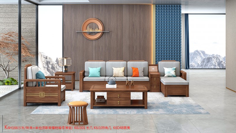 K6H166沙發 轉角+單位（B靠背儲物箱體薄墊）2