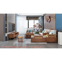 康優(yōu)寶輕奢新中式胡桃木家具：K6H162沙發(fā) 轉(zhuǎn)角+單位（B靠背儲(chǔ)物箱體薄墊）