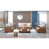 康優(yōu)寶輕奢新中式胡桃木家具：K6H162沙發(fā) 1+2+3位（B靠背儲(chǔ)物箱體薄墊）