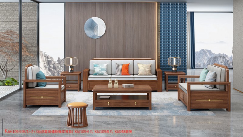 K6H109沙發 1+2+3位（B靠背儲物箱體薄墊）