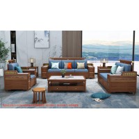 康優(yōu)寶輕奢新中式胡桃木家具：K6H91沙發(fā) 1+2+3位（A靠背儲物箱體前框薄墊）