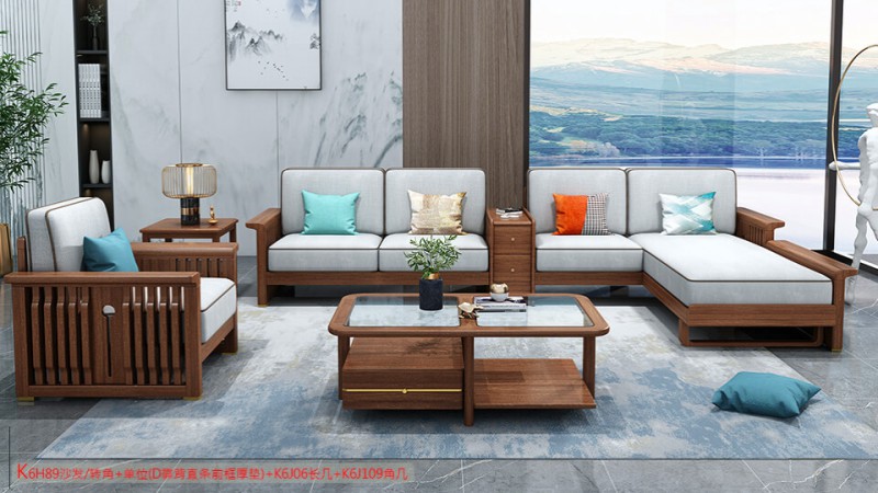 K6H89沙發(fā) 轉(zhuǎn)角+單位（D靠背直條前框厚墊）