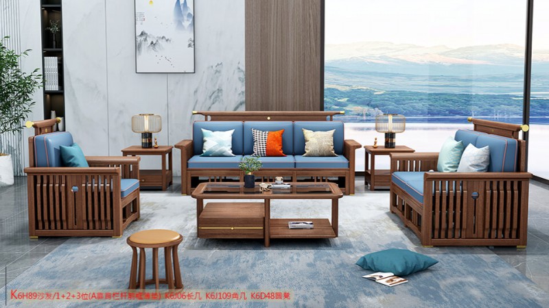 K6H89沙發 1+2+3位（A靠背欄桿前框薄墊）