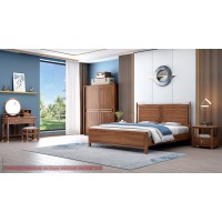 康優(yōu)寶輕奢新中式胡桃木家具：K6A8130床