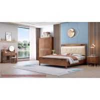 康優(yōu)寶輕奢新中式胡桃木家具：K6A8123床