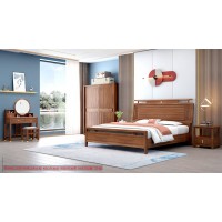 康優(yōu)寶輕奢新中式胡桃木家具：K6A8119床