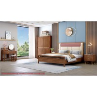 康優(yōu)寶輕奢新中式胡桃木家具：K6A8109床