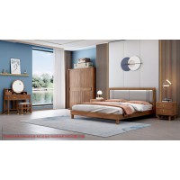 康優(yōu)寶輕奢新中式胡桃木家具：K6A8031A床