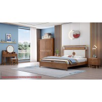 康優寶輕奢新中式胡桃木家具：K6A812床