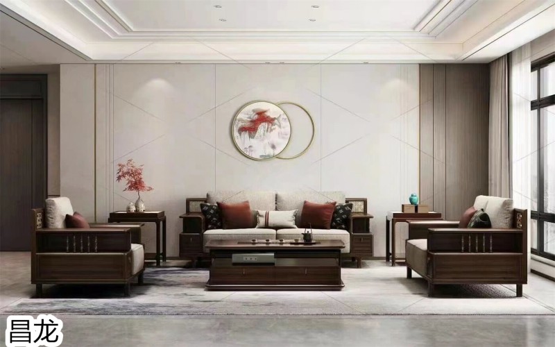 昌龍新中式烏金木家具12