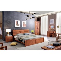 安德穩(wěn)南美胡桃木木蠟油原木家具：床813#