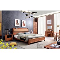 安德穩(wěn)南美胡桃木木蠟油原木家具：床809#