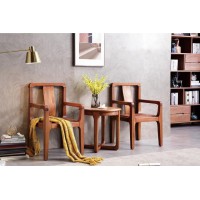 安德穩南美胡桃木木蠟油原木家具：休閑椅603#、休閑圓幾A10#