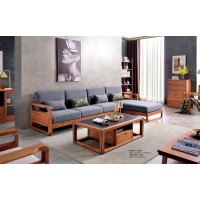 安德穩(wěn)南美胡桃木木蠟油原木家具：轉(zhuǎn)角沙發(fā)L666#