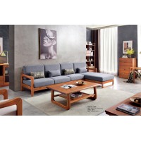 安德穩南美胡桃木木蠟油原木家具：轉角沙發L888#