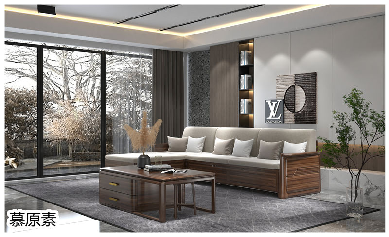 慕原素現代極簡輕奢烏金木家具3