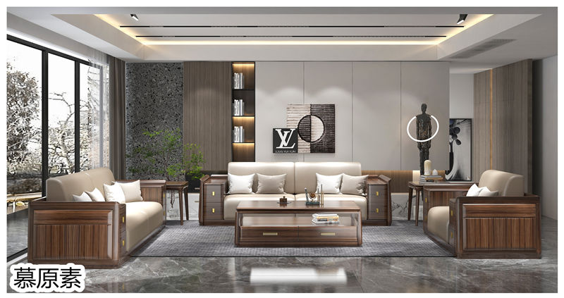 慕原素現代極簡輕奢烏金木家具6