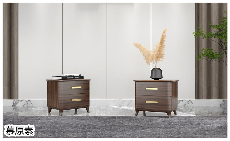 慕原素現代極簡輕奢烏金木家具17