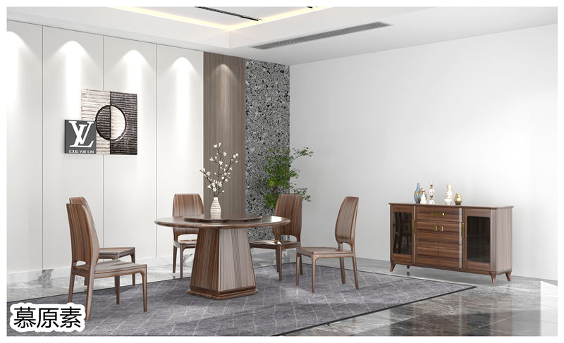 慕原素現代極簡輕奢烏金木家具19